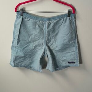 '15 PATAGONIA men's light blue faded 7" baggies long shorts, S.